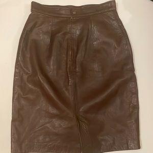 Vintage leather skirt midi